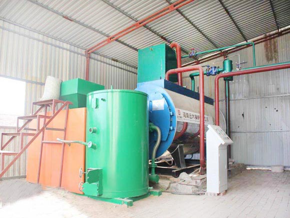 Biomass pellet burner boiler