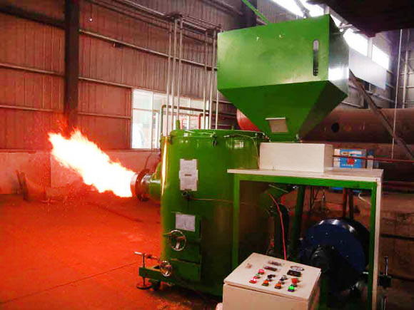 Biomass pellet burner boiler